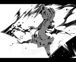  bat_wings dress greyscale hat layered_dress looking_at_viewer mob_cap monochrome puffy_short_sleeves puffy_sleeves remilia_scarlet shimadoriru short_sleeves simple_background solo touhou white_background wings 
