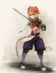  blonde_hair final_fantasy final_fantasy_tactics_advance llednar_twem male_focus piranosuke solo sword weapon yellow_eyes 