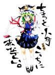  blue_eyes green_hair hands_on_hips kogawa rod_of_remorse shiki_eiki solo touhou 