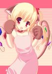  animal_ears bad_id bad_pixiv_id banned_artist blonde_hair cat_ears cat_tail flandre_scarlet kemonomimi_mode ponytail ribbon shiraki_ai solo tail touhou wings 