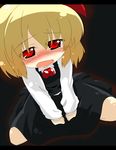  blonde_hair blush hair_ribbon kneeling oka_(bananashoe) red_eyes ribbon rumia short_hair solo tears touhou 