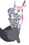  .hack// .hack//games 1boy 1girl animal_ears armor bandai blue_hair cat cat_ears cat_tail cyber_connect_2 elk elk_(.hack//) furry hack hug long_tail mia mia_(.hack//) red_eyes simple_background tail yellow_eyes 