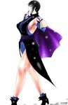  black_hair breasts detached_sleeves heterochromia high_heels large_breasts lucretia samurai_spirits shiki_(samurai_spirits) shoes short_hair sideboob solo 