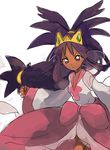  champion crown dark_skin iris_(pokemon) mangoshake pixiv_manga_sample pokemon pokemon_(game) pokemon_bw2 purple_hair red_eyes 
