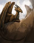  ambiguous_gender dragon feral horn scalie simple_background sitting solo vrass whiskers wings 