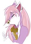  blush canine female fox fur hair ice_cream licking mammal pink_fur pink_hair roxy solo tongue 