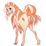  anus blue_eyes creamsicle cutie_mark dreamsicle_swirl equine female feral hooves horse looking_back mammal mane my_little_pony orange_pekoe plain_background pony pussy raised_tail solo white_background 