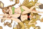  animal_ears blush bra brown_eyes brown_hair green_eyes long_hair navel nyantype panties shining_hearts tagme underwear 