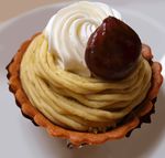  bad_pixiv_id cake cream dessert dish food fruit granada mont_blanc_(food) no_humans photorealistic still_life 