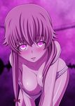  absurdres blush breasts carrot_works gasai_yuno hair_ribbon highres large_breasts long_hair looking_at_viewer mirai_nikki naughty_face nipples non-web_source nude open_mouth pink pink_eyes pink_hair red_ribbon ribbon shiny shiny_skin skindentation solo sweat yandere 