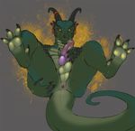  4_toes anus balls butt claws dragon erection green_body hindpaw horn knot legs_up looking_at_viewer lying male nude on_back paws penis perineum presenting presenting_hindquarters scalie soles solo spread_legs spreading toes tojo_the_thief 