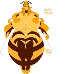  animal_humanoid arthropod bee bee_humanoid big_breasts breasts female hi_res huge_breasts humanoid insect insect_humanoid looking_at_viewer nipples overweight overweight_female simple_background solo sunlover611 white_background 