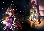  3girls blue_eyes candle female hair_ribbon hair_ribbons hong_meiling izayoi_sakuya long_hair multiple_girls pandora_(angelfeather-heart) ribbon short_hair touhou yakumo_yukari 