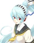  android blue_hair headphones hiroya_juuren labrys long_hair persona persona_4:_the_ultimate_in_mayonaka_arena ponytail red_eyes school_uniform solo very_long_hair 