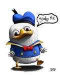 avian beak bottomless clothed clothing dolan duck grey_eyes half-dressed hat looking_at_viewer mag3llan male meme plain_background solo white_background white_feathers 