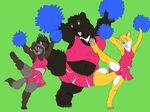  bear canine cheerleading female fox panties ponpon tanuki underwear 