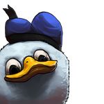  dolan duck grey_eyes hat male meme solo unknown_artist white_feathers 