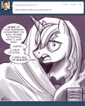  bed coffee_cup dialog dialogue english_text equine feral friendship_is_magic hair horn horse john_joseco looking_at_viewer male mammal monochrome my_little_pony pony prince_blueblood_(mlp) shocked solo text tumblr unicorn 