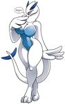  2012 absurd_res alpha_channel anthro anthrofied avian big_breasts blue_lips blue_skin blush breasts claws cleavage clothed clothing dragon english_text female hi_res hindpaw legendary_pok&#233;mon looking_at_viewer lugia navel nintendo open_mouth paws pok&#233;mon pok&#233;morph pok&eacute;mon pok&eacute;morph pose red_eyes reptile scalie smile solo standing text thighs tongue video_games voluptuous walter_sache white_skin wide_hips wings 