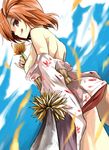  bad_id bad_pixiv_id breasts brown_hair doromizu_pirako flower gintama highres medium_breasts red_eyes solo sword umitsuki weapon 