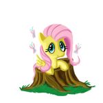  blue_eyes butterfly cute equine fauxsquared female feral fluttershy_(mlp) friendship_is_magic hair horse insect looking_at_viewer mammal my_little_pony pegasus pink_hair pony smile wings 