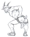  balls but butt caprine ear_piercing facial_hair goat goatee horn jockstrap male mammal penis piercing presenting presenting_hindquarters regular_show shoes solo staticlustdemons thomas underwear 