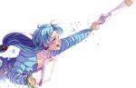  androgynous bad_id bad_pixiv_id bishoujo_senshi_sailor_moon blue_eyes blue_hair bodysuit crying fish_eye_(sailor_moon) kamonabe_kamotsu long_hair low-tied_long_hair male_focus mirror outstretched_arm smile solo tears white_background 