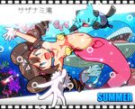  breasts brown_hair darkshadow dewott gem gloves luvdisc mei_(pokemon) mermaid monster_girl navel nipples pixiv_manga_sample pokemon pokemon_(game) pokemon_bw2 remoraid rorretsim wailord 