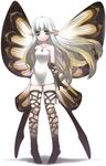  aerie_(bravely_default) bare_shoulders blush bravely_default:_flying_fairy bravely_default_(series) brooch butterfly_wings collarbone dress emappo fairy gloves gradient_hair jewelry long_hair multicolored_hair pointy_ears solo very_long_hair wings yellow_eyes 