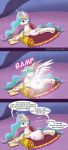  ! abdominal_bulge accidental_vore book bulge comic deusexequus dialogue digital_media_(artwork) english_text equine feathered_wings feathers female friendship_is_magic horn horse lying mammal muffled my_little_pony pillow pony princess_celestia_(mlp) simple_background sound_effects speech_bubble teleportation text twilight_sparkle_(mlp) vore wings 
