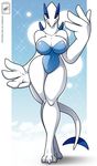  anthro blush breasts female hi_res legendary_pok&#233;mon looking_at_viewer lugia nintendo nude pok&#233;mon pok&eacute;mon solo video_games walter_sache 