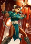  bad_id bad_pixiv_id bracelet brown_eyes brown_hair bun_cover china_dress chinese_clothes chun-li dress jewelry pantyhose pelvic_curtain sakakibara_mizuki sash solo spiked_bracelet spikes street_fighter 