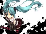  aqua_eyes aqua_hair bad_id bad_pixiv_id guitar hariko hatsune_miku instrument jewelry long_hair necklace necktie skirt solo star striped striped_legwear thighhighs twintails very_long_hair vocaloid zettai_ryouiki 