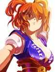  ajiko_ajio bad_id bad_pixiv_id breasts cleavage hair_bobbles hair_ornament large_breasts onozuka_komachi red_eyes red_hair short_hair touhou two_side_up 