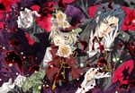  alois_trancy ascot claude_faustus collared_shirt expressionless flower gloves hat hat_flower kuroshitsuji lee_sun_young long_sleeves multiple_boys rose shirt upper_body white_flower white_gloves white_rose 