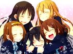  akiyama_mio blush closed_eyes group_hug hand_on_head hirasawa_yui hug k-on! kotobuki_tsumugi mochizuki_mina multiple_girls nakano_azusa open_mouth round_teeth smile tainaka_ritsu tears teeth 