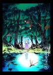  bug butterfly cirno dragonfly forest frog highres insect nature snake solo touhou tree water yamazaki_mitsuru |_| 