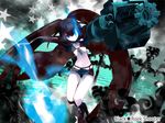  arm_cannon black_rock_shooter black_rock_shooter_(character) gun long_hair lowres solo uki_(room_405) weapon 
