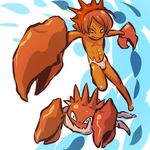  claws costume crab gen_1_pokemon hitec kingler male_focus moemon personification pokemon pokemon_(creature) red_eyes red_hair 