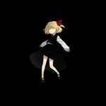  blonde_hair closed_eyes dress_shirt machiko_(beard) mary_janes no_socks rumia shirt shoes short_hair skirt solo touhou 