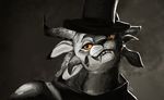  charr feline female guild_wars guild_wars_2 hat mammal plain_background portrait solo tasanko top_hat video_games yellow_eyes 