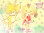  arthropod blush butterfly canine clothing cream cute duo female fox fox_tail hedgehog insect lagomorph little_cartoon love male mammal miles_prower multiple_tails panties panty_shot rabbit sega sonic_(series) sonic_the_hedgehog striped_panties sweet tails underwear young 