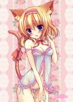  alice_margatroid alternate_costume animal_ears babydoll bad_id bad_pixiv_id bare_shoulders blonde_hair blue_eyes blue_panties blush breasts cat_ears cat_tail cleavage cowboy_shot flower hairband honoka_chiffon kemonomimi_mode lingerie looking_at_viewer medium_breasts neck_ribbon nipples open_mouth panties ribbon see-through short_hair solo strap_slip tail touhou underwear underwear_only undone 