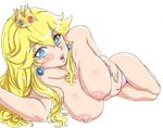  artist_request blonde_hair blue_eyes breasts karinaga_raizan mario_(series) panties princess_peach super_mario_bros. underwear 