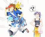  2boys androgynous brown_hair enatsu_(pokemon) kindergarten_teacher_(pokemon) kyouhei_(pokemon) male male_focus multiple_boys npc npc_trainer pokemon pokemon_(game) pokemon_bw2 purple_hair running trap 