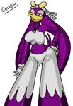  avian bandanna beak bird blue_eyes breasts canastus clothed clothing eyewear female gloves midriff navel one_eye_closed pants plain_background purple_feathers sega solo sonic_(series) sonic_riders sunglasses swallow_(bird) transparent_background wave_the_swallow wink 