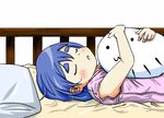  blue_hair closed_eyes eyebrows furutani_kaede kongou_tamaki sleeping solo thick_eyebrows yuru_yuri 