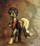  abstract_background applejack_(mlp) blonde_hair brown_theme cowboy_hat equine eyewear female feral freckles friendship_is_magic goggles green_eyes hair hat hooves horse mammal my_little_pony nastylady neckerchief one_eye_closed pony queue_(hairstyle) smile solo steampunk tail_ring tail_wrap wink 