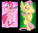  anthro anthrofied big_breasts bloo blush breasts chubby cupcakes cutie_mark duo eating equine female fluttershy_(mlp) food friendship_is_magic hair hooves horse huge_breasts invalid_tag mammal mane my_little_pony navel nipples nude open_mouth overweight pegasus pinkie_pie_(mlp) pony pussy wings 