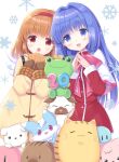  2girls :3 :d :o air_(visual_novel) backpack bag blue_eyes blue_hair blush botan_(clannad) bow brown_mittens capelet cat chibi-moth clannad colored_eyelashes commentary_request company_connection cowboy_shot crossover crown dango_daikazoku doruji dress flower food fox hair_between_eyes hair_intakes hairband hands_up holding holding_flower hoshimame_mana inari_(summer_pockets) kanon keropii key_(company) little_busters! long_hair long_sleeves looking_at_viewer medium_hair minase_nayuki mini_crown mittens multiple_crossover multiple_girls open_mouth own_hands_together pink_bow piro potato_(air) red_dress red_eyes red_hairband rewrite school_uniform side-by-side simple_background smile snowflakes solo standing steepled_fingers straight_hair summer_pockets taiyaki tsukimiya_ayu very_long_hair wagashi waving white_background white_capelet white_wings wings |_| 